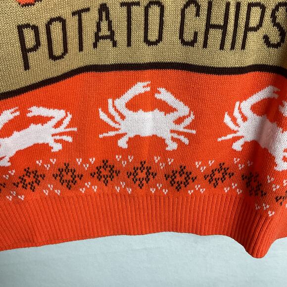 Route One Apparel Maryland Utz Crab Chips Christmas Sweater Medium NWT - Picture 5 of 11